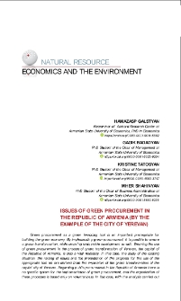 Issues of Green Procurement in the Republic of Armenia (By the Example of the City of Yerevan)