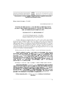 Testing of biological and chemical preparations against Obolodiplosis Robiniae and Euura tibialis in the conditions of Yerevan city