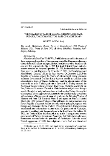 The treaties of Alexandropol, Moscow and Kars, 1920–1921, that changed the fate of Nakhijevan
