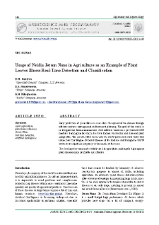 Usage of Nvidia Jetson Nano in Agriculture as an Example of PlantLeaves Illness Real-Time Detection and Classification