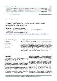 Increasing the Efficiency of Chili Pepper Cultivation through an Effective Fertilization System