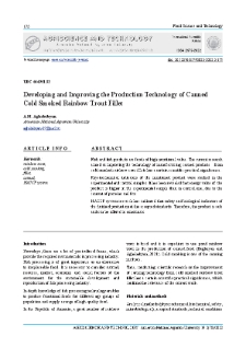 Developing and Improving the Production Technology of Canned Cold Smoked Rainbow Trout Fillet