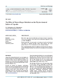 The Effect of Natural Sugar Substitute on the Physicochemical Indices of Cupcake