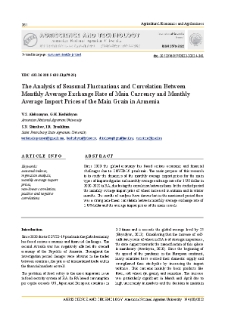 The Analysis of Seasonal Fluctuations and Correlation Between Monthly Average Exchange Rate of Main Currency and Monthly Average Import Prices of the Main Grain in Armenia