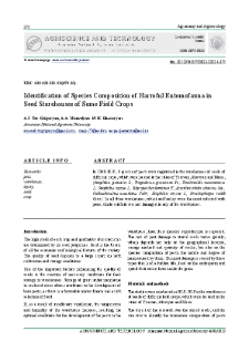 Identification of Species Composition of Harmful Entomofauna in Seed Storehouses of Some Field Crops