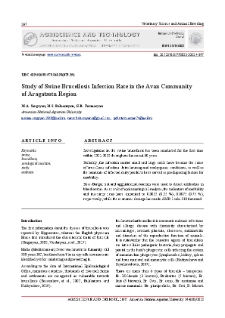 Study on Swine Brucellosis Infection Rate in the Avan Community of Aragatsotn Region