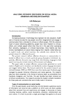 Analyzing Offensive Discourse on Social Media: Armenian and English Examples