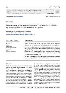 Determination of Normalized Difference Vegetation Index (NDVI)by Applying Disco-Pro AG Drones in Vineyards