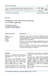 Development of New Meat Product Technologyvia Tea Plants Application