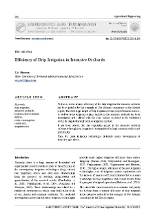 Efficiency of Drip Irrigation in Intensive Orchards
