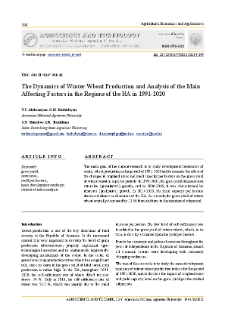 The Dynamics of Winter Wheat Production and Analysis of the Main Affecting Factors in the Regions of the RA in 1991-2020