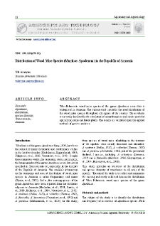 Distribution of Wood Mice Species (Muridae: Apodemus) in the Republic of Armenia