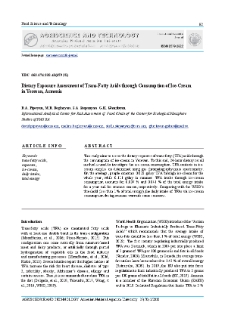 Dietary Exposure Assessment of Trans-Fatty Acids through Consumption ofIce-Cream in Yerevan, Armenia