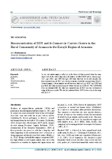 Bioconcentration of DDT and its Isomers in Carrots Grown in the Rural Community of Aramus in the Kotayk Region of Armenia