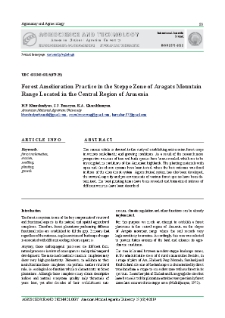 Forest Amelioration Practice in the Steppe Zone of Aragats Mountain Range Located in the Central Region of Armenia