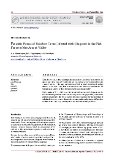 Parasitic Fauna of Rainbow Trout Infected with Glugeosis in the Fish Farms of the Ararat Valley