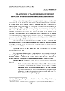 The Approaches of Teaching English and the use of Innovative Technologies in the English Teaching Process