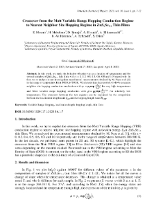 Crossover from the Mott Variable Range Hopping Conduction Regimeto Nearest Neighbor Site Hopping Regime in ZnSxSe1-x Thin Films