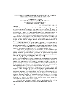 Theoretical and Methodological Approaches of Teaching the Subject “Study of Suicidal Behavior”