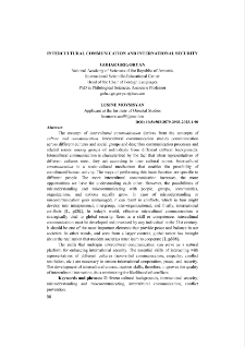 Intercultural Communication and International Security