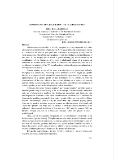 Components of Gender Identity in Adolescence