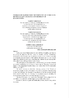 Feedback Mechanisms from the Perspective of Curriculum Reform, Quality Assurance and Credibility of Qualifications