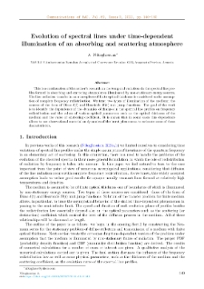 Evolution of spectral lines under time-dependent illumination of an absorbing and scattering atmosphere