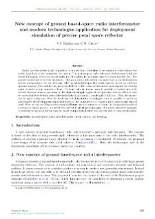 New concept of ground based-space radio interferometerand modern technologies application for deployment simulation of precise petal space reflector