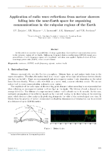 Application of radio wave reflections from meteor showersfalling into the near-Earth space for organizing communications in the subpolar regions of the Earth