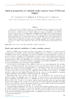 Optical properties of variable radio sources from NVSS and FIRST