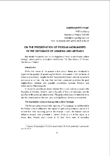 On the Preservation of Persian Monuments in the Republics of Armenia and Artsakh