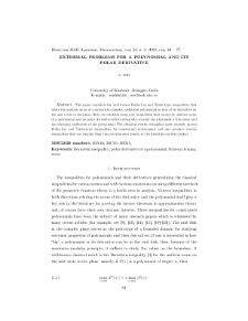 Extremal problems for a polynomial and its polar derivative