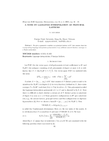 A note on Lagrange interpolation at principal lattices