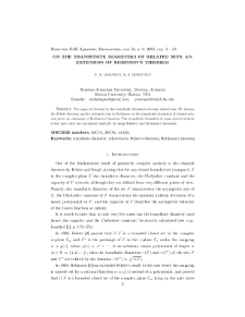On the transfinite diameters of related sets. An extension of Robinson’s theorem