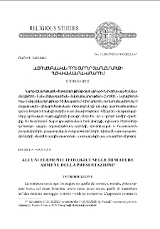 Alcuni Elementi Teologici Nelle Miniature Armene Della Presentazione