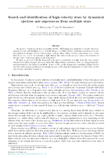 Search and identification of high-velocity stars by dynamicalejection and supernovae from multiple stars