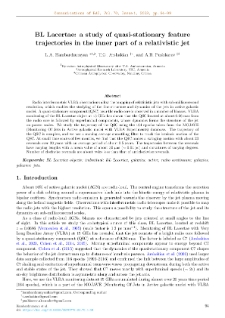 BL Lacertae: a study of quasi-stationary feature trajectories in the inner part of a relativistic jet