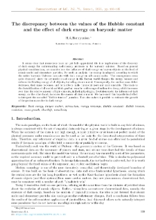 The discrepancy between the values of the Hubble constant and the effect of dark energy on baryonic matter