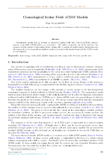 Cosmological Scalar Field ϕCDM Models