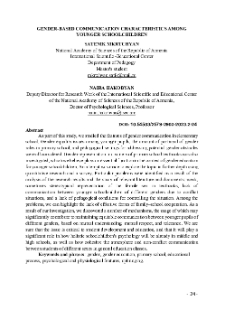 Gender-Based Communication Characteristics Among Younger Schoolchildren
