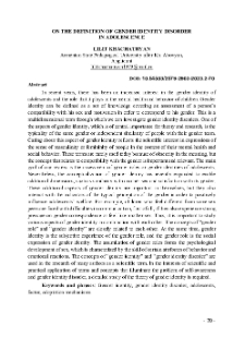 On the Definition of Gender Identity Disorder in Adolescence