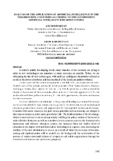 Analysis of the Application of Artificial Intelligence in the Neighbouring Countries According to the Government Artificial Intelligence Readiness Index