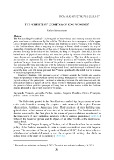 The “Courtesy” (Comitas) of king Vononès
