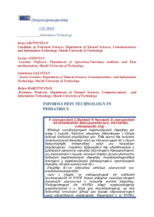 Information Technology In Pediatrics