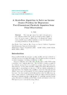 A Mesh-Free Algorithm To Solve An Inverse Source Problem For Degenerate Two-Dimensional Parabolic Equation From Final Observations