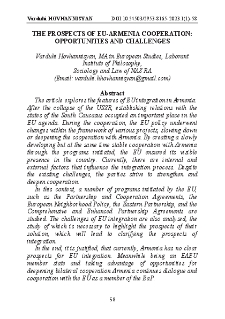 The Prospects of EU-Armenia Cooperation: Opportunities and Challenges