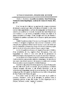 Natalia A. Kozintseva, Le parfait en arménien, Saint-Pétersbourg, Institut des études linguistiques, Académie des sciences de Russie, 2022, pp. 227