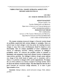 Finding Structural Changes in Financial Markets with Distance Based Portfolios