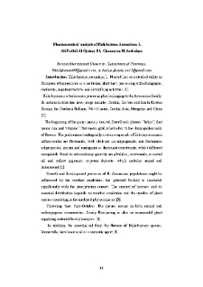 Pharmaceutical analysis of Helichrisum Arenarium L.