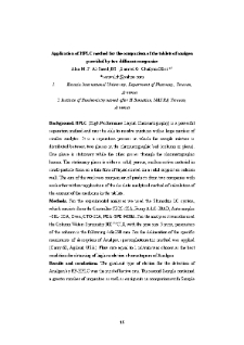 Application of HPLC method for the comparison of the tablets of analgen provided by two different companies